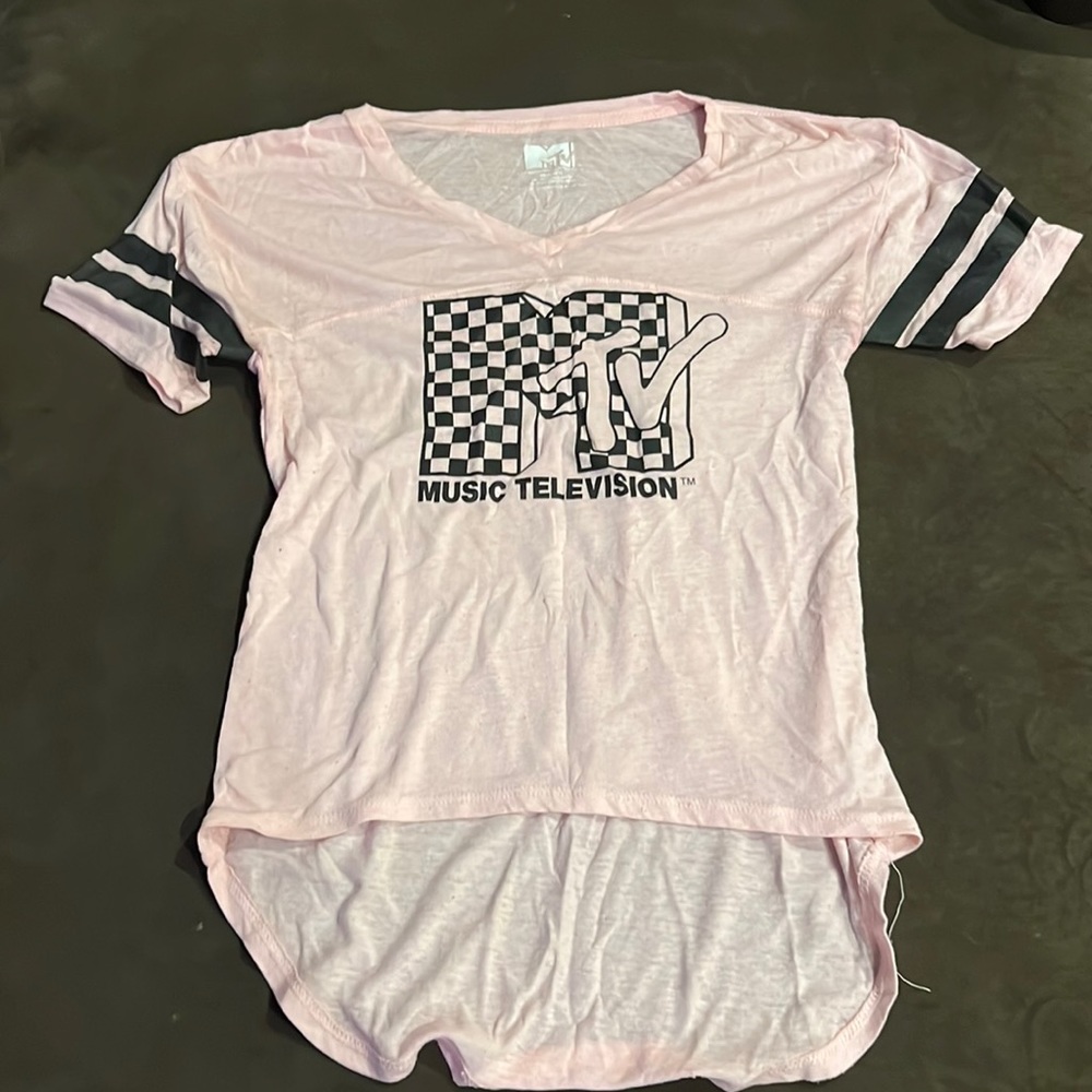 Pink and black MTV T-shirt
